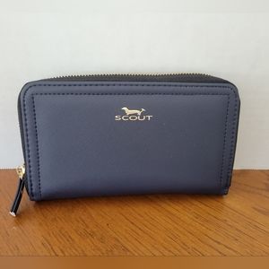 Scout Navy Wallet with Gold Accents